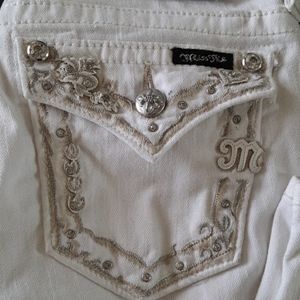 Miss Me White Skinny Jeans, sz 27